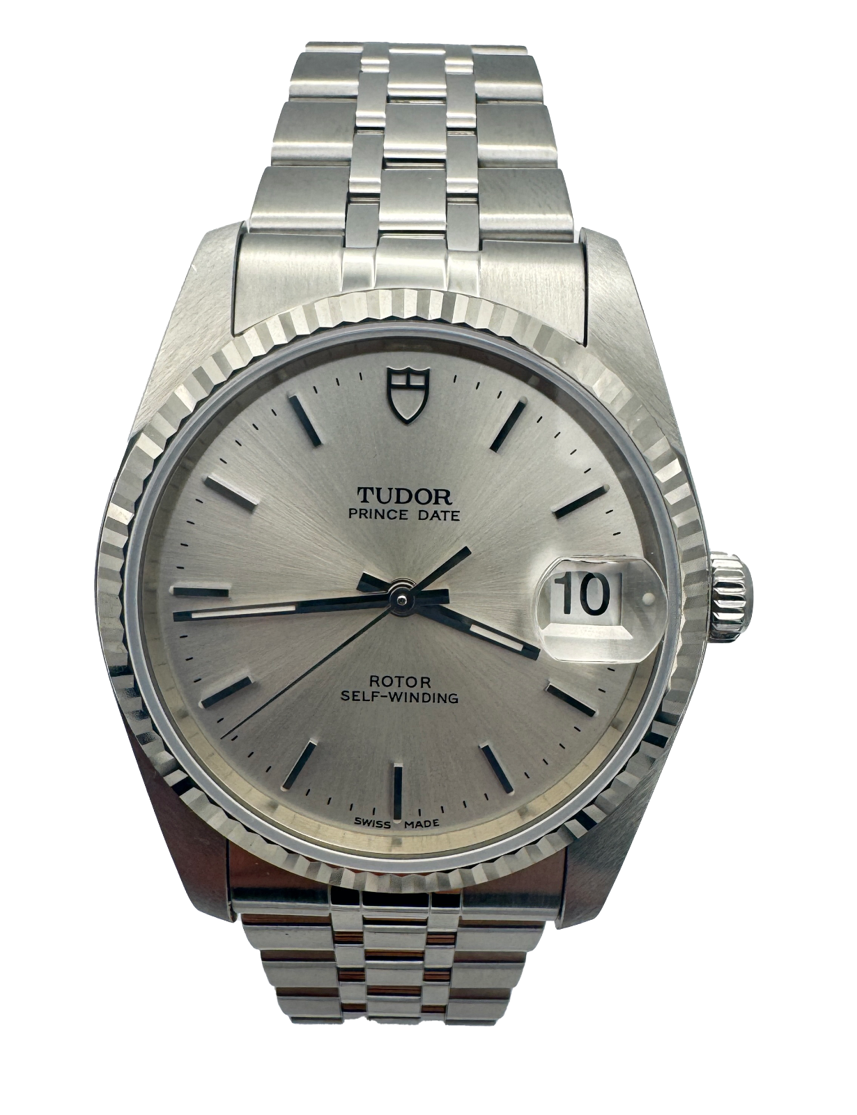Tudor Prince Date 34mm Silver Dial Automatik-Armbanduhr aus 2018 (Ref. 74034)