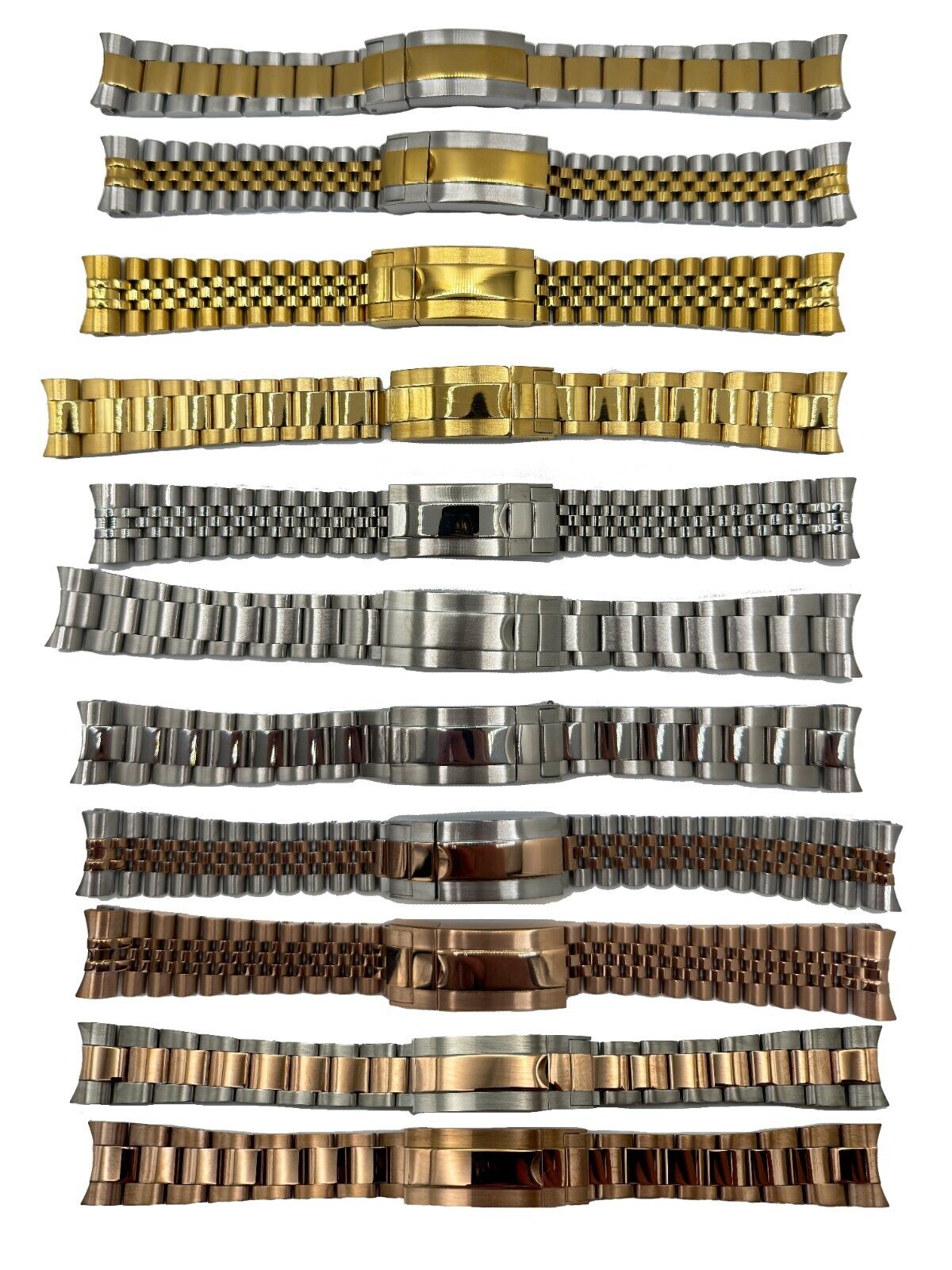 20mm Jubilee Oyster Ersatz-Uhrenarmband-Set "Glidelock Clasp" für Rolex Modelle
