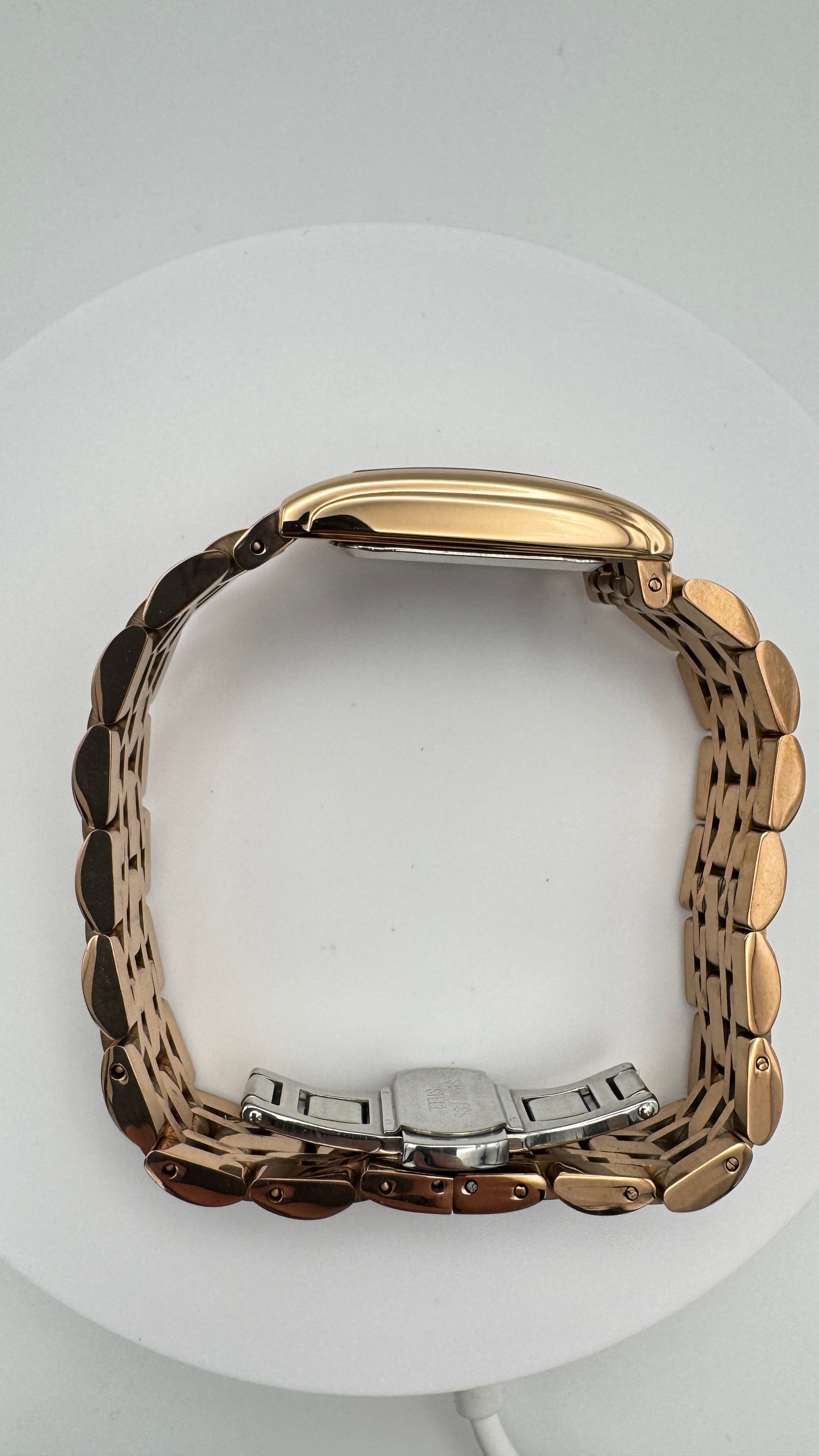 SANDA Tank 1116 Retro Quarz Damen-Armbanduhr in Roségold mit Edelstahlarmband