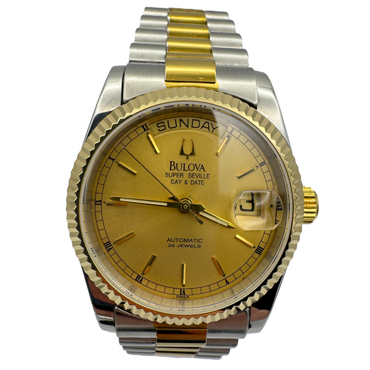 Bulova Super Seville Two-Tone Day-Date President Vintage Automatik-Armbanduhr