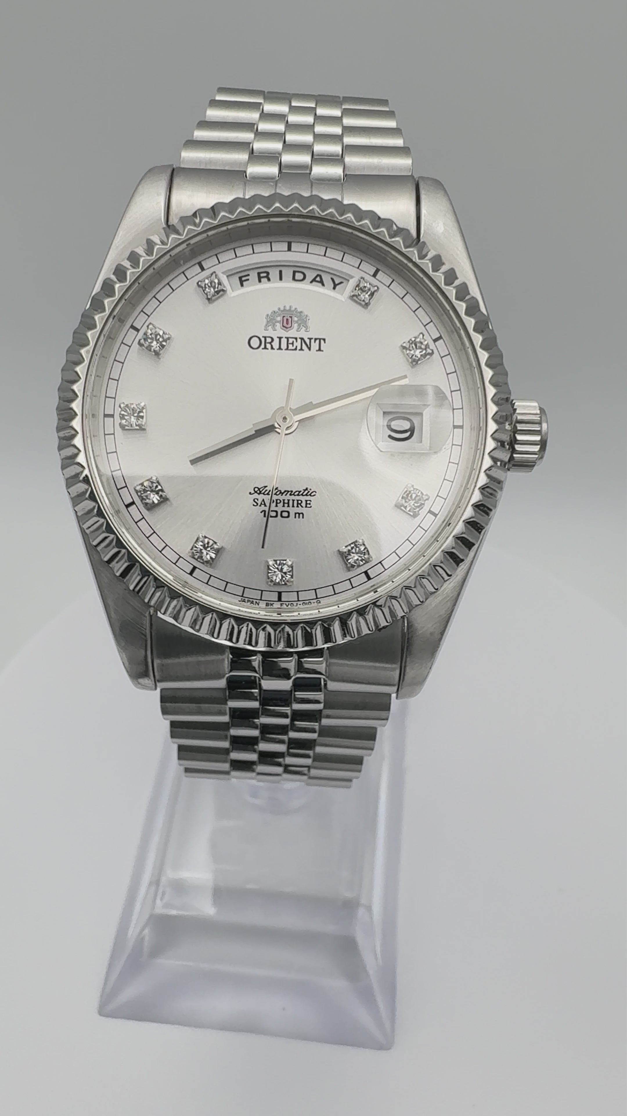 Orient President Automatik Vintage Day-Date Armbanduhr (Silver Dial,  SEV0J003WY)